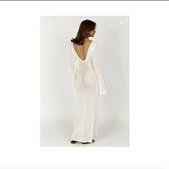 NWT Meshki Kayleigh Crochet Fishtail Maxi Dress – White – Size S - Picture 4 of 9